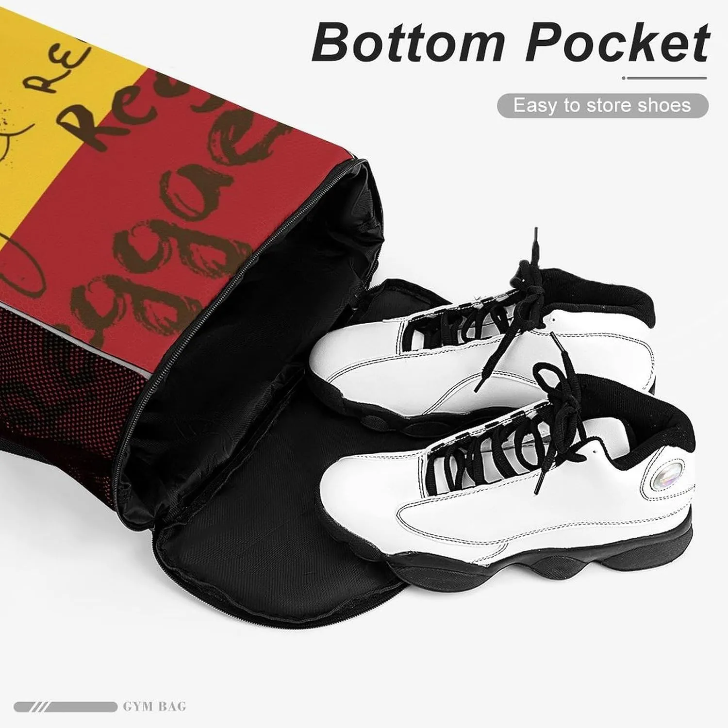 Drawstring Backpack Bag with Shoe Compartment Gym Sports Travel Dry And Wet Separation Light Jamaica Reggae(Reggae)