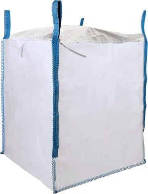 DURASACK Heavy Duty Builder's Bulk Bags 200-Gallon White Woven Polypropylene Contractor Trash Bags for Demo and Construction, Holds up to 2200 lbs, Flap Top