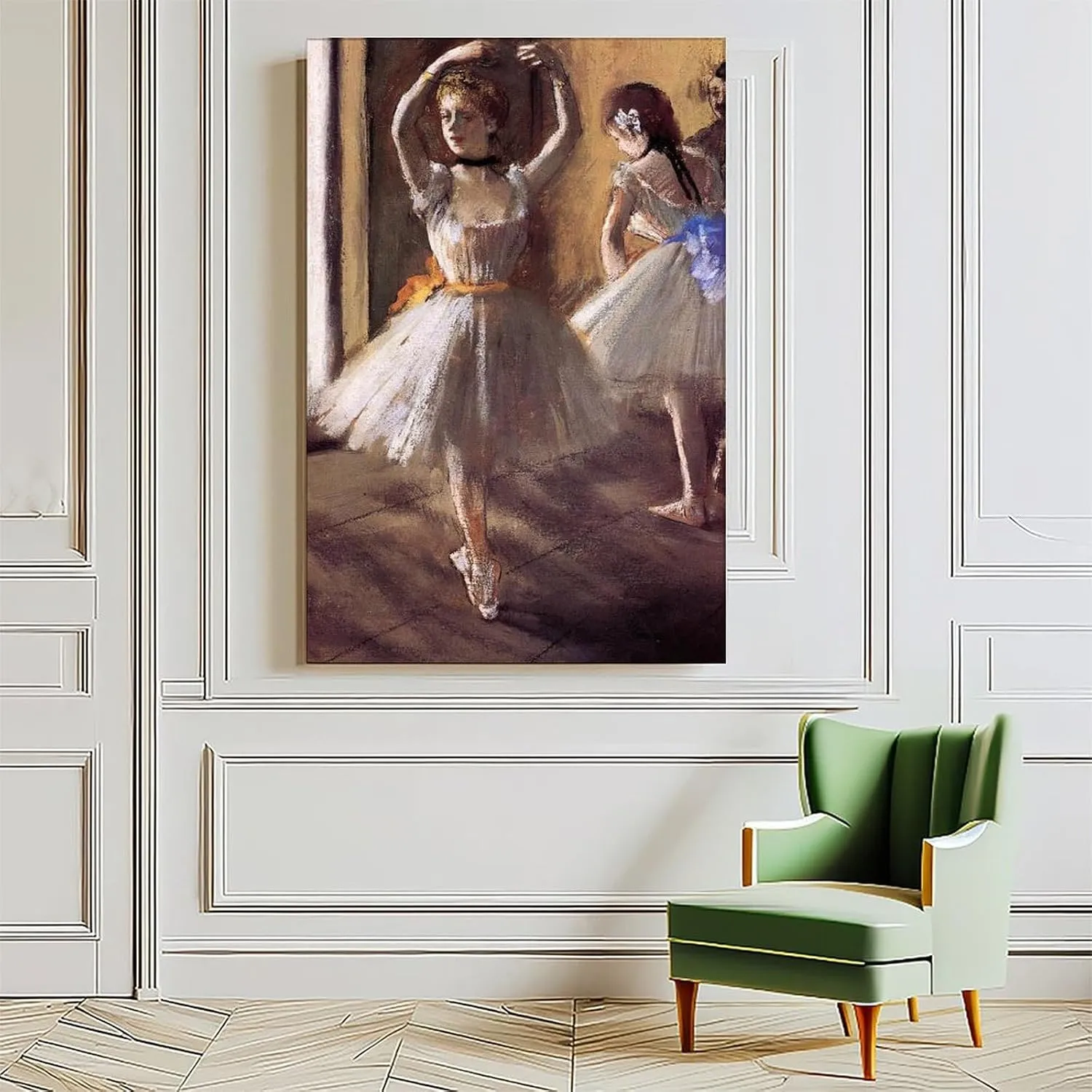 DUYIGCR Two Dancers in The Studio (Dance School) by Edgar Degas Art Wall Decoration Poster Family Bar Restaurant Garage Cafe Art Sign Gift Frame-style 20x30inch(50x75cm)