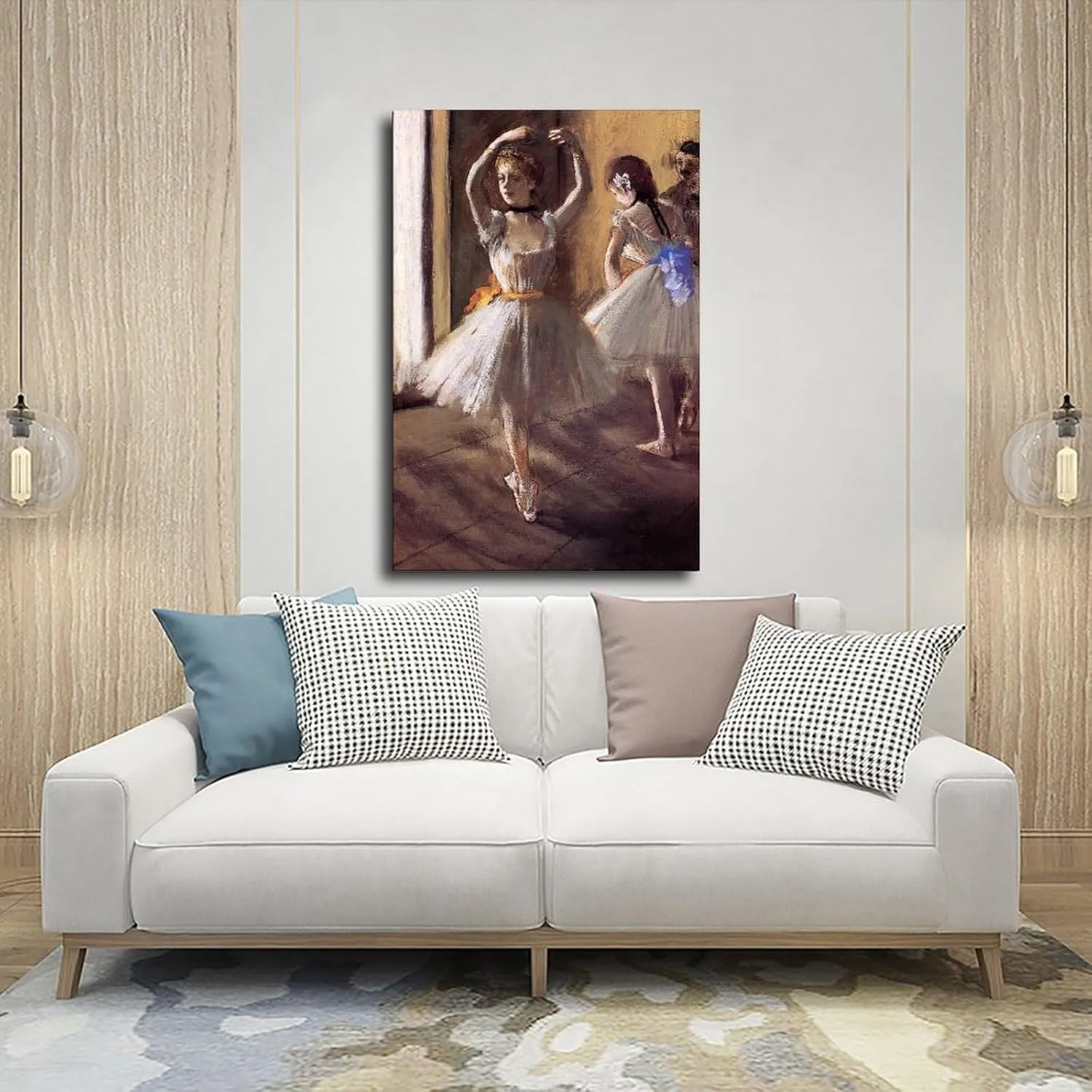 DUYIGCR Two Dancers in The Studio (Dance School) by Edgar Degas Art Wall Decoration Poster Family Bar Restaurant Garage Cafe Art Sign Gift Frame-style 20x30inch(50x75cm)