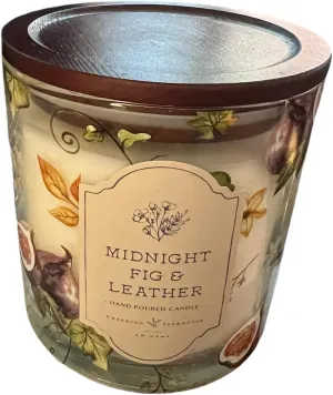 DW Home Midnight Fig & Leather Double Wick Candle with Wooden Top 13.2 Oz