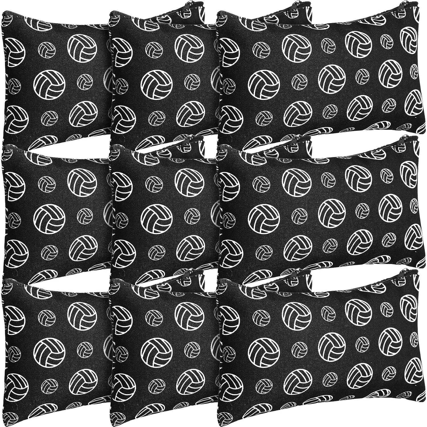 Eccliy 20 Pcs Volleyball Makeup Bags Bulk Sport Team Gifts Volleyball Cosmetic Bag Accessories for Women Toiletry Zipper Pouch Travel Canvas Gifts Stuff for Party Team Players Lover