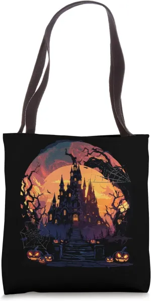 Eerie Night At The Scary Halloween Mansion Tote Bag