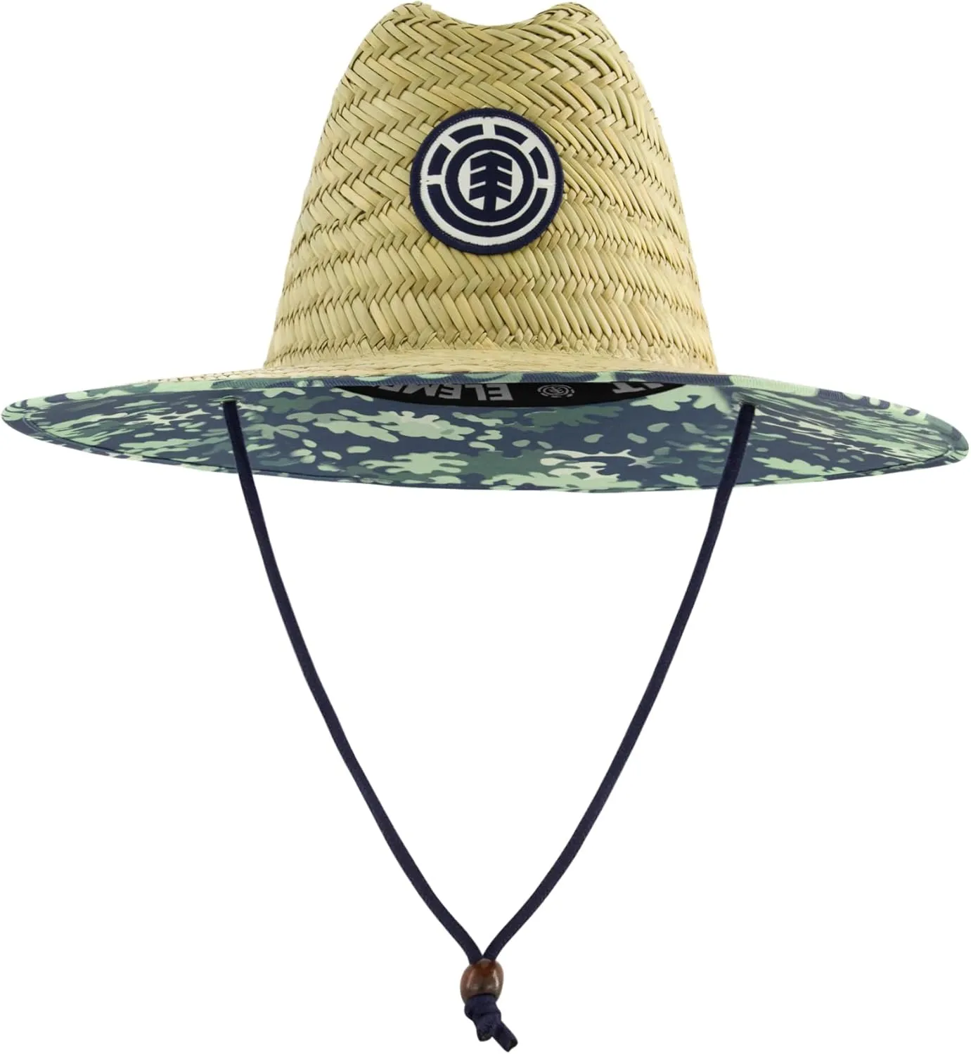 Element Beach, Seagrass Adult Lifeguard Wide Soft Brim with Logo, Large Straw Hat for Men and Women