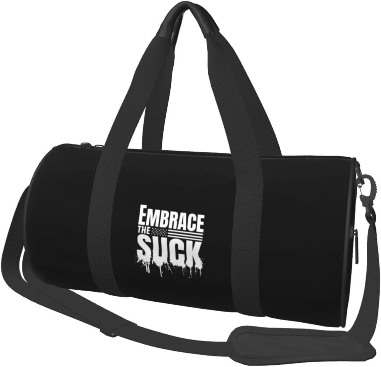 Embrace The Suck Convertible Garment Bag with Shoulder Strap, Carry on Garment Duffel Bag for Men Women - Rolling Foldable for Travel Luggage Bags (Black)