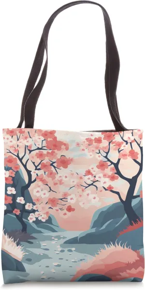 Enigmatic Petal Melody Delicate Pink Blossom Canvas Tote Bag