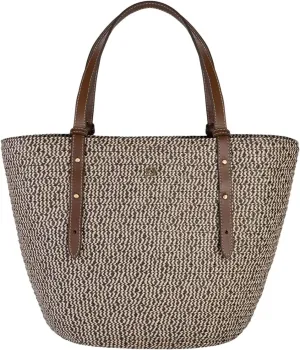 Eric Javits Eureka Squishee Straw Tote Bag for Women - Straw Beach Bags for Women with Zippered Small Canvas Tote Bag Pouch