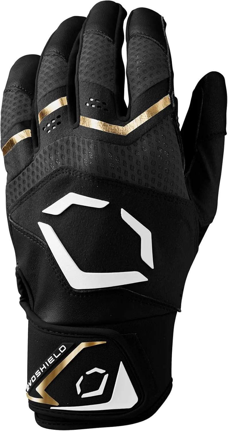 EvoShield Carbyne Youth Batting Gloves - Black, Youth Large