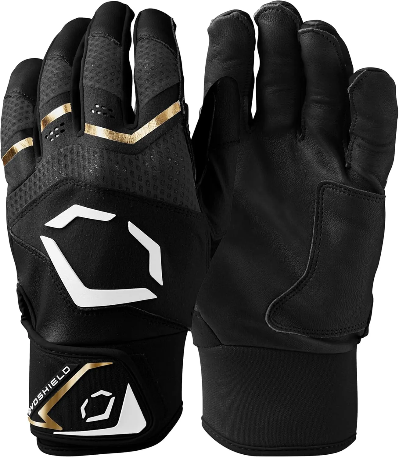 EvoShield Carbyne Youth Batting Gloves - Black, Youth Large