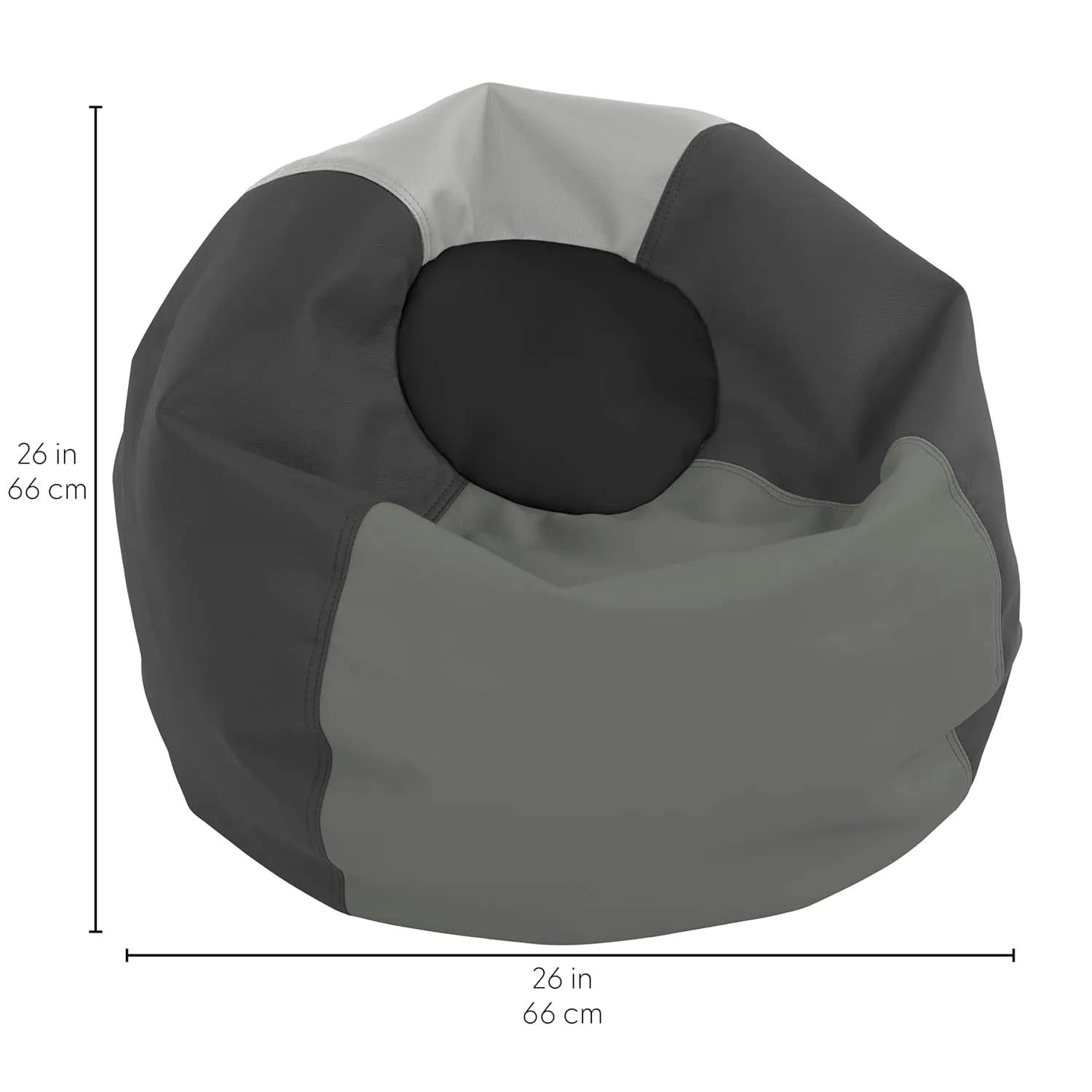 Factory Direct Partners 10477-GYLG SoftScape Classic 26" Junior Bean Bag Chair, Furniture for Kids, Perfect for Reading, Playing Video Games, Alternative Seating for Classrooms, Gray/Light Gray