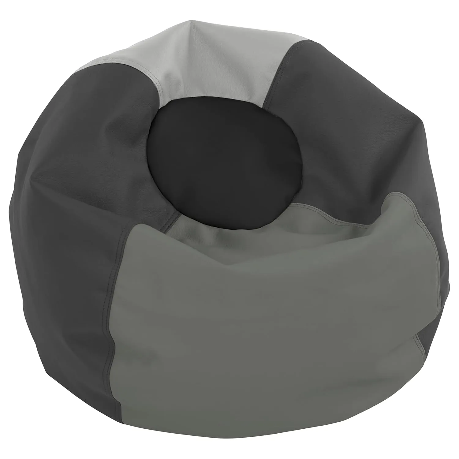Factory Direct Partners 10477-GYLG SoftScape Classic 26" Junior Bean Bag Chair, Furniture for Kids, Perfect for Reading, Playing Video Games, Alternative Seating for Classrooms, Gray/Light Gray
