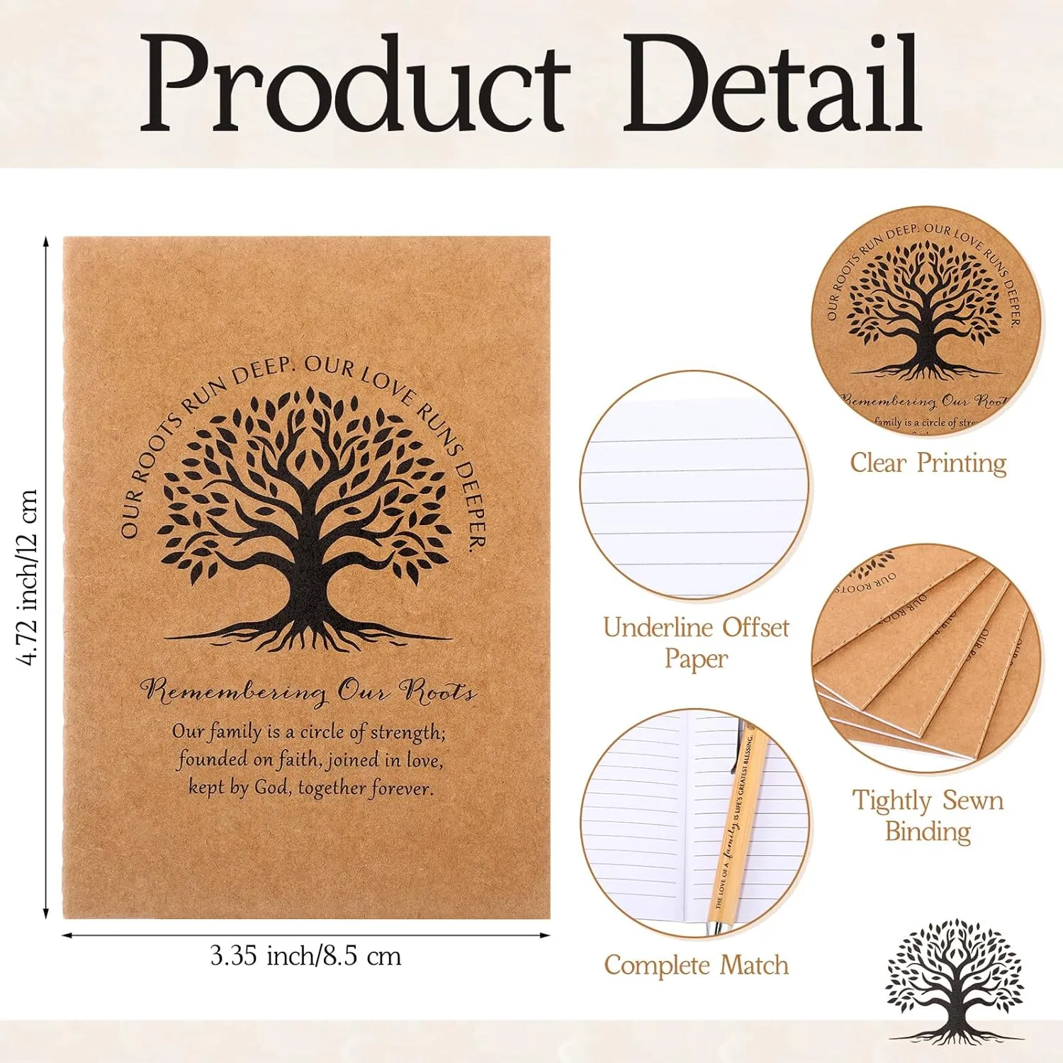Family Reunion Favors Wood Keychain Mini Notebook Notepads Ballpoint Pen with Organza Bag Gifts for Families
