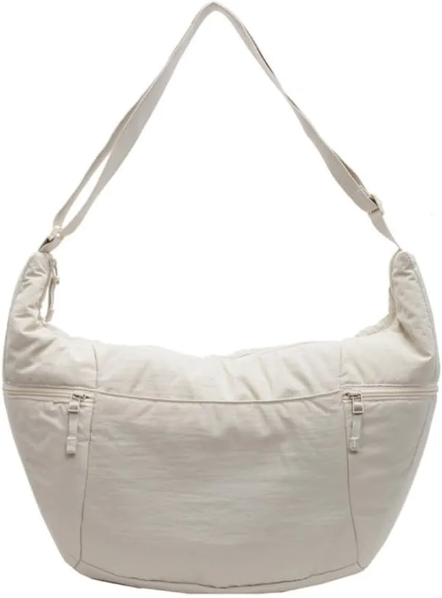 Fashionable Half Moon Crossbody Bag for Women Casual Satchel Practical Nylon Shoulder Bags for Everyday Needs
