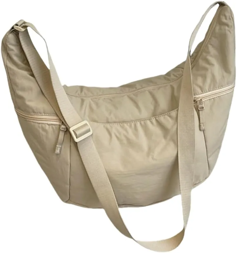 Fashionable Half Moon Crossbody Bag for Women Casual Satchel Practical Nylon Shoulder Bags for Everyday Needs