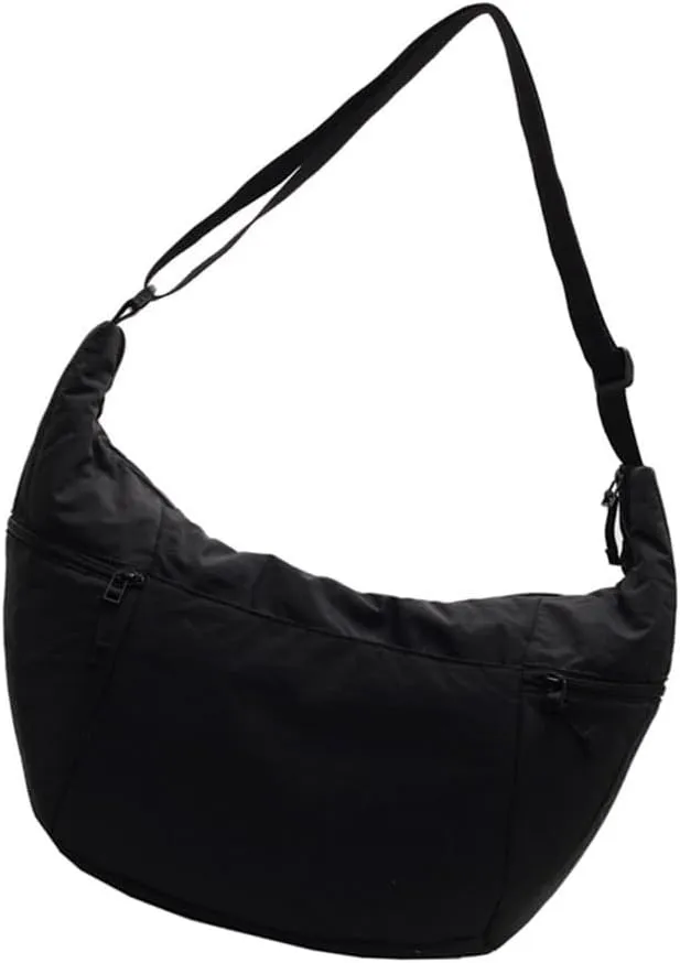 Fashionable Half Moon Crossbody Bag for Women Casual Satchel Practical Nylon Shoulder Bags for Everyday Needs