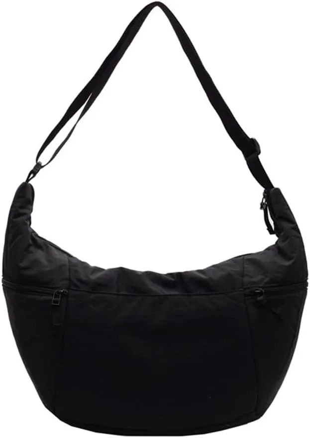Fashionable Half Moon Crossbody Bag for Women Casual Satchel Practical Nylon Shoulder Bags for Everyday Needs