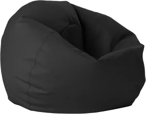 FDP 30" Vinyl Bean Bag Chair, Furniture for Kids and Teens, Perfect for Reading, Playing Video Games or Relaxing - Onyx