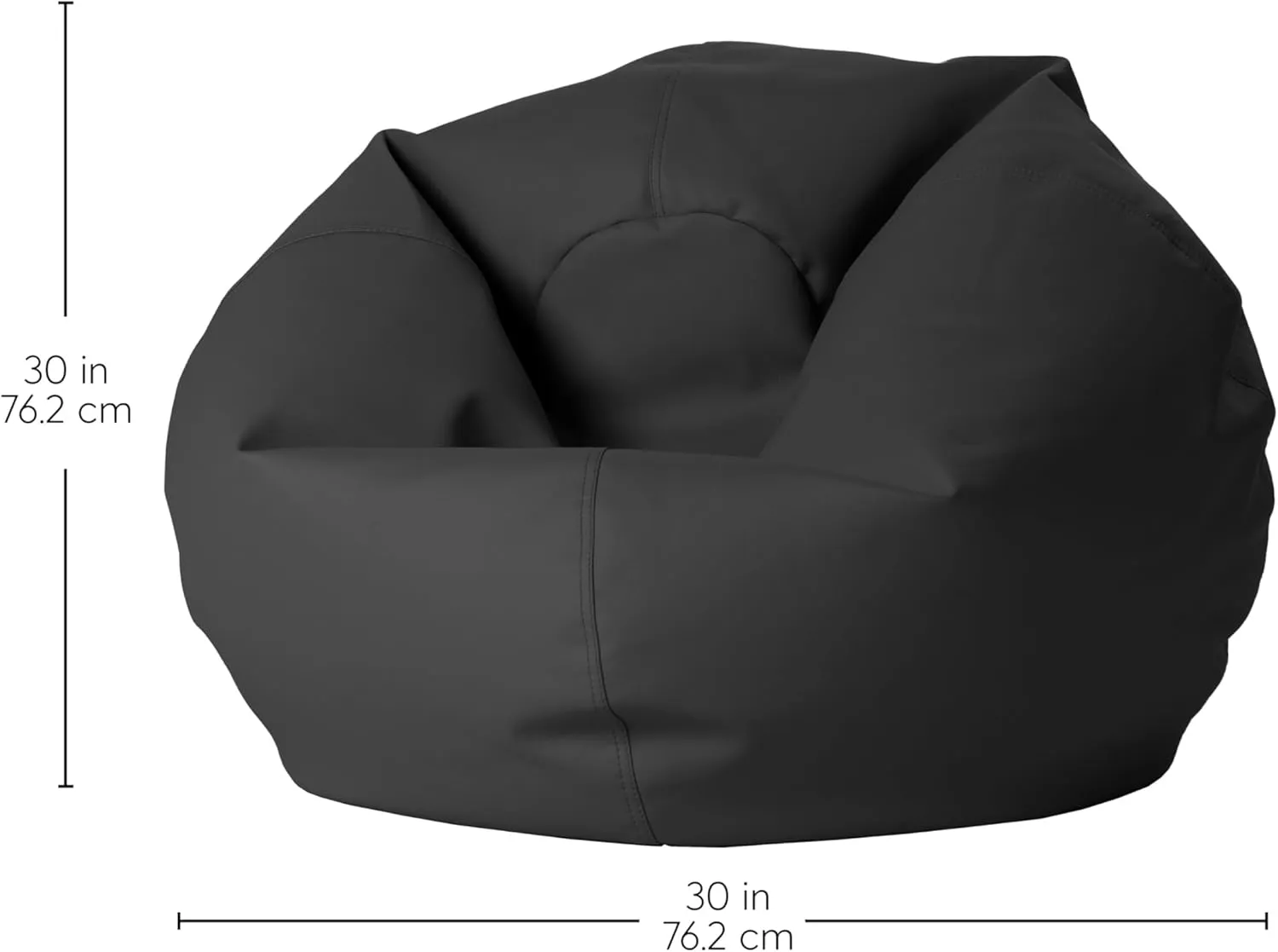 FDP 30" Vinyl Bean Bag Chair, Furniture for Kids and Teens, Perfect for Reading, Playing Video Games or Relaxing - Onyx