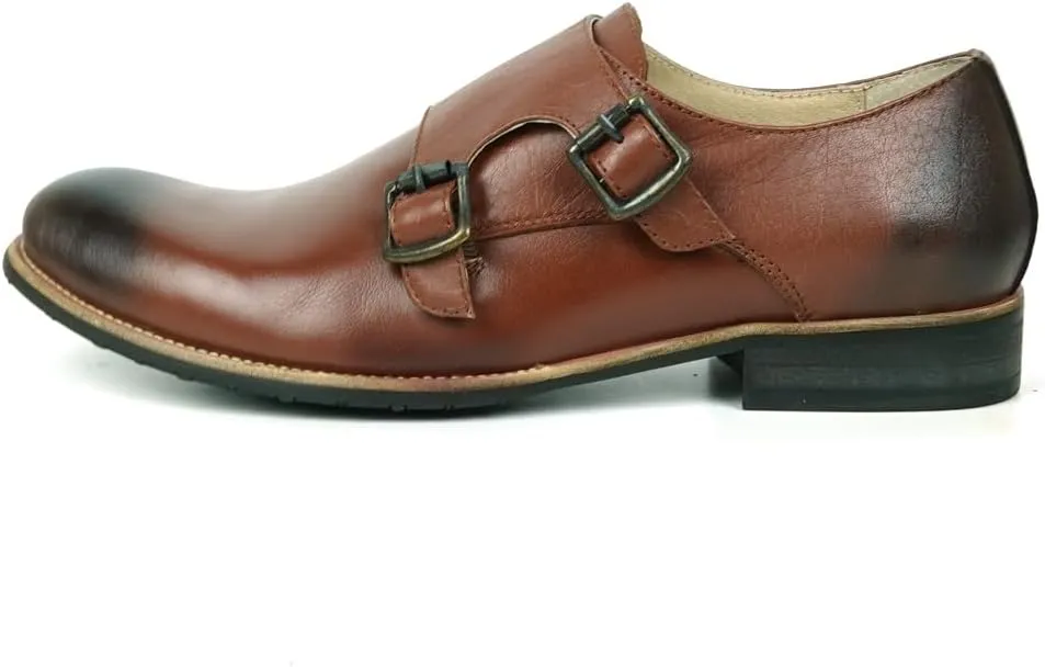 FI-9051 Genuine Leather Double Monk Straps