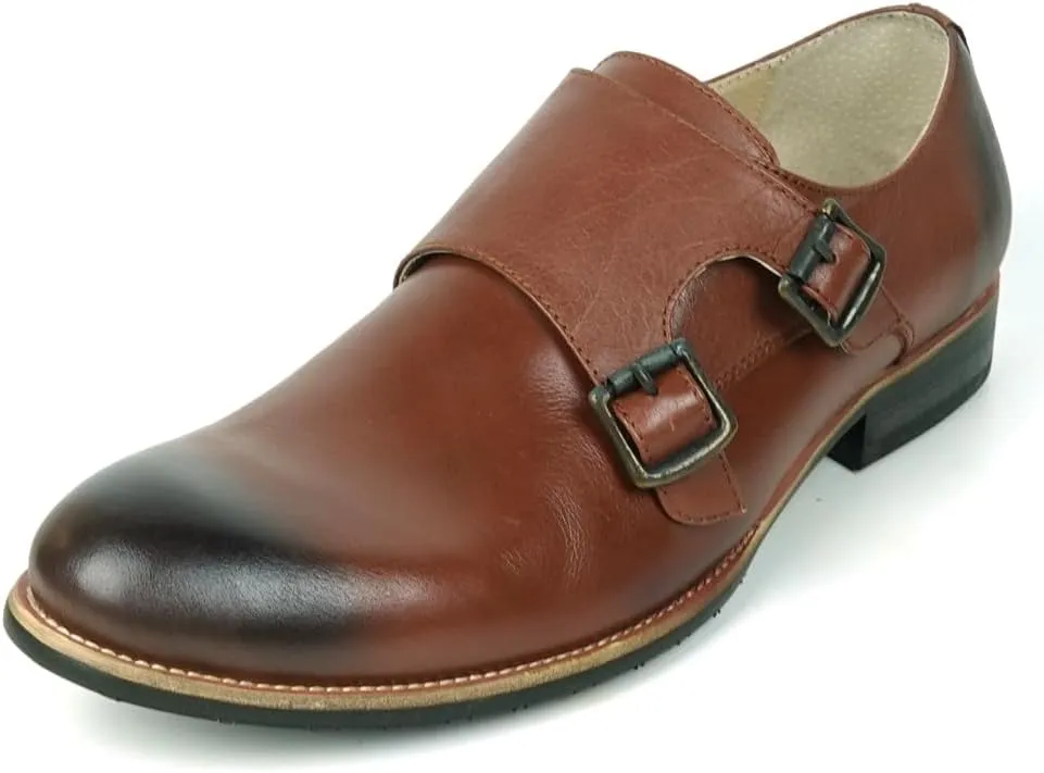 FI-9051 Genuine Leather Double Monk Straps