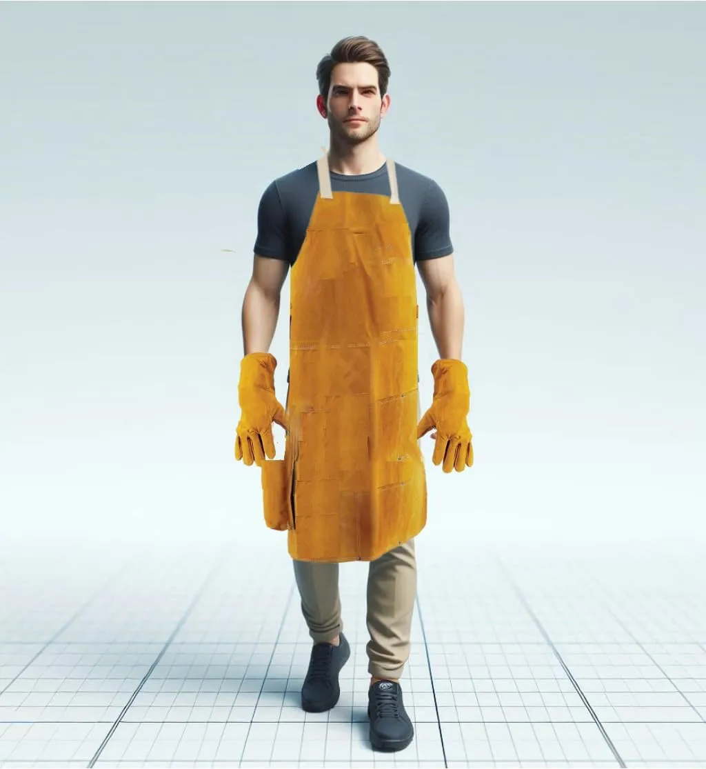 Fits Chicago Electric Welders Leather Combo Set, 3-Piece - Tan, One Size Fits All, Adult, Welding-Protective-Gear-Set, Welding Gear, Brown