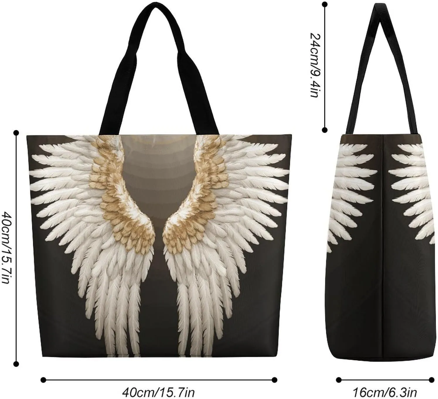 Flag And Eagle Tote Bag for Women Reusable Grocery Shoulder Bags Shopping Bag for Travel, Groceries