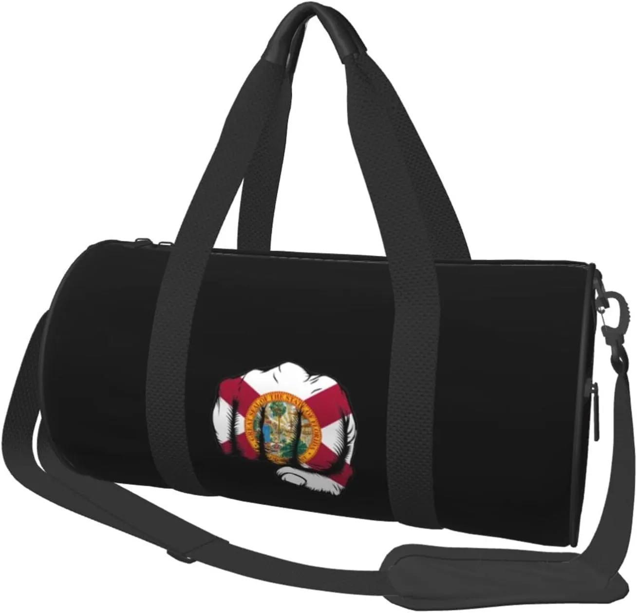 Flag of Florida Fist Power Convertible Garment Bag with Shoulder Strap, Carry on Garment Duffel Bag for Men Women - Rolling Foldable for Travel Luggage Bags (Black)