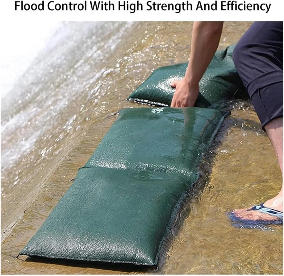 Flood Water Barrier Canvas Sandbag Rain Hurricane Barrier Flood Sandless Sand Bags Reusable Self-Absorbent Flood Control Sand Bag