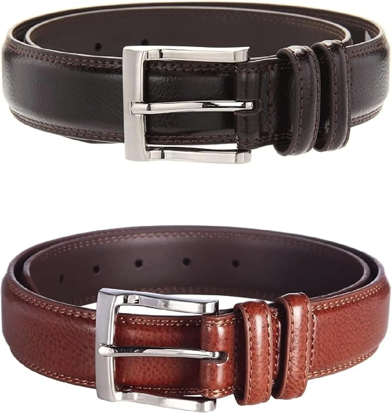 Florsheim Men's Pebble Grain 32mm Leather Belt