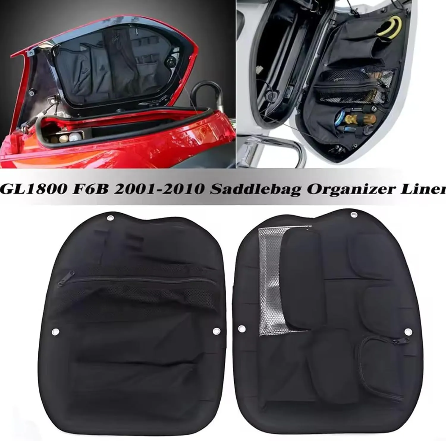 for HONDA Gold Wing GL1800 GL 1800 F6B 2001-2017 Motorcycle luggage bag Inner Bag Expandable Pannier Saddlebag Bags Waterproof Tote Handbag Multipurpose Backpack Shoulder Strap Fixation (2011 2017)