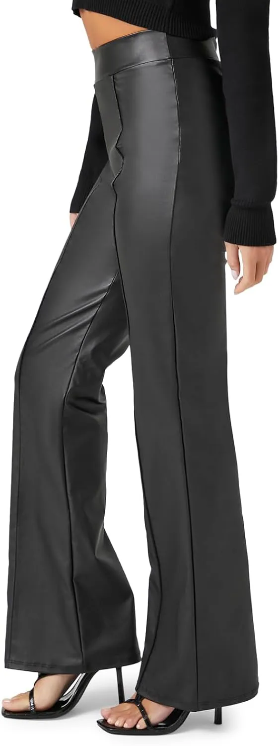 Forever 21 Women's Faux Leather Straight-Leg Pants