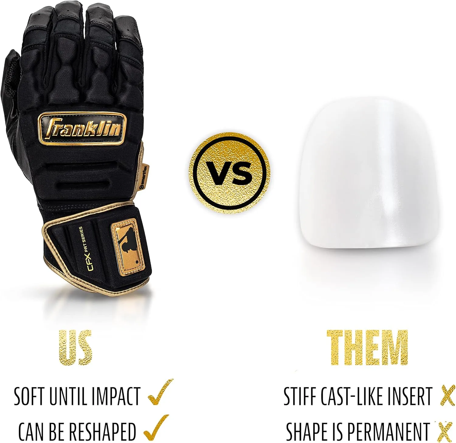 Franklin Sports MLB Batting Gloves - CFX Pro PRT Heavy Duty Protective Baseball   Softball Batting Gloves - Adult Padded Reinforced Leather Batting Gloves