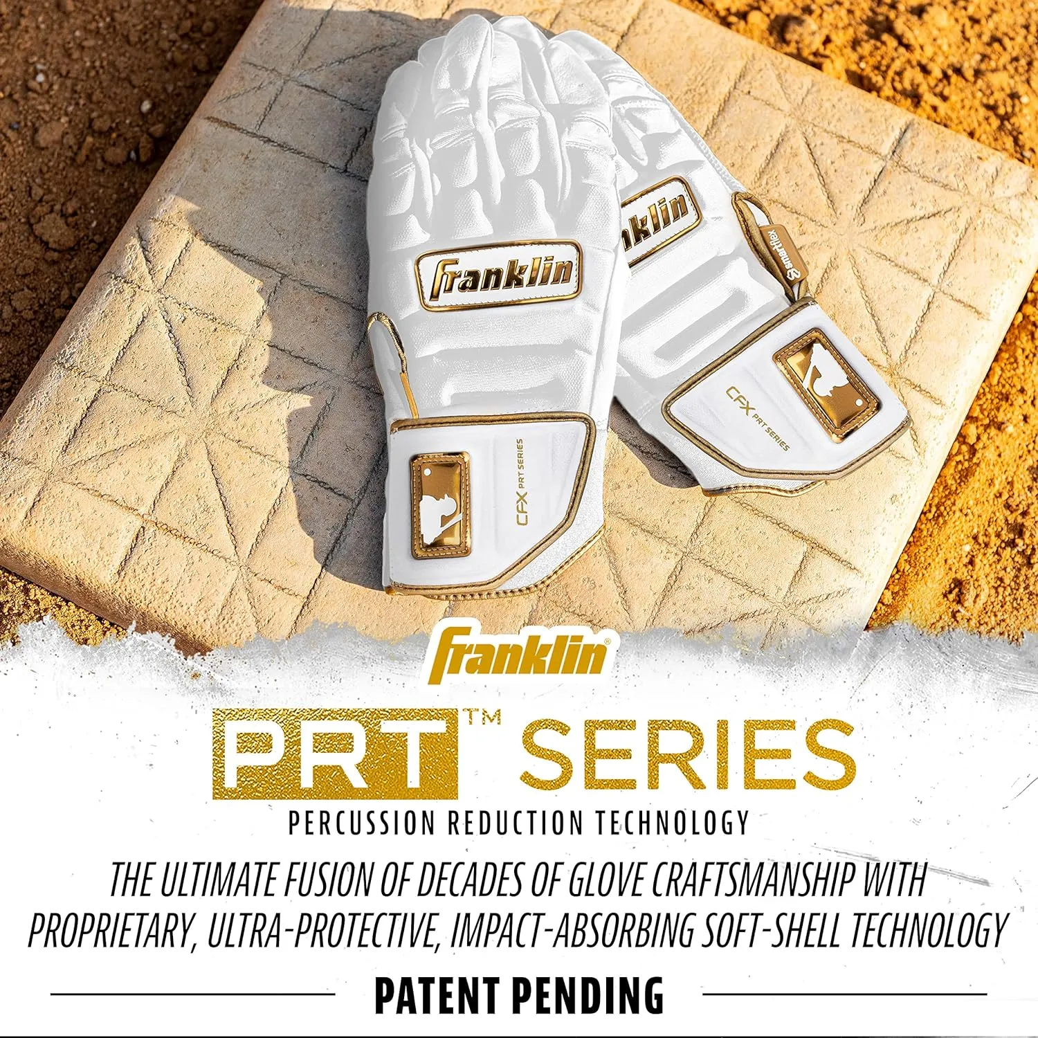 Franklin Sports MLB Batting Gloves - CFX Pro PRT Heavy Duty Protective Baseball   Softball Batting Gloves - Adult Padded Reinforced Leather Batting Gloves