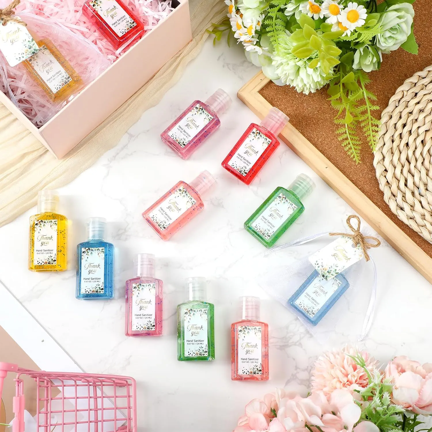 Frienda 72 Pieces Baby Shower Hand Sanitizer Gifts Wedding Travel Size Hand Sanitizer Baby Shower Gender Reveal Party Favors for Guests Bridal Wedding Thank You Gifts for Teacher Nurse Coworker Party