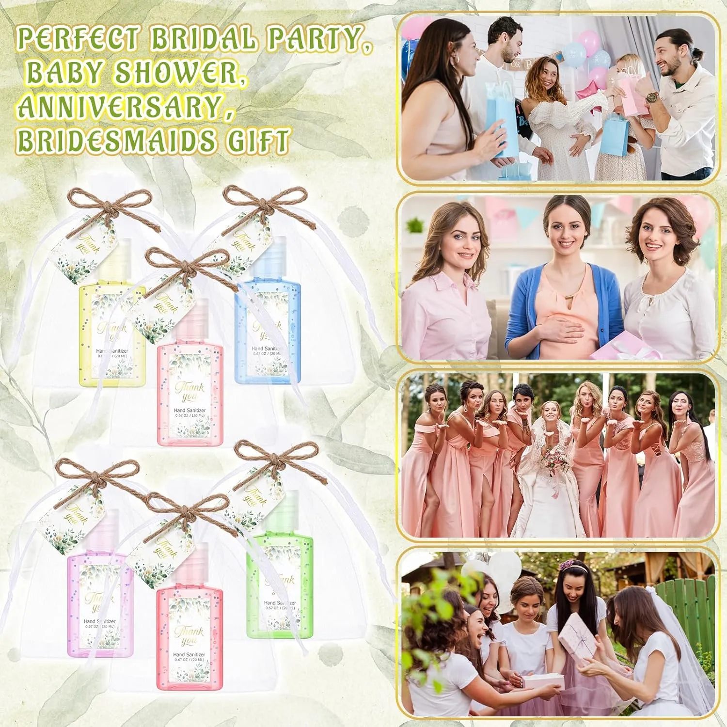 Frienda 72 Pieces Baby Shower Hand Sanitizer Gifts Wedding Travel Size Hand Sanitizer Baby Shower Gender Reveal Party Favors for Guests Bridal Wedding Thank You Gifts for Teacher Nurse Coworker Party