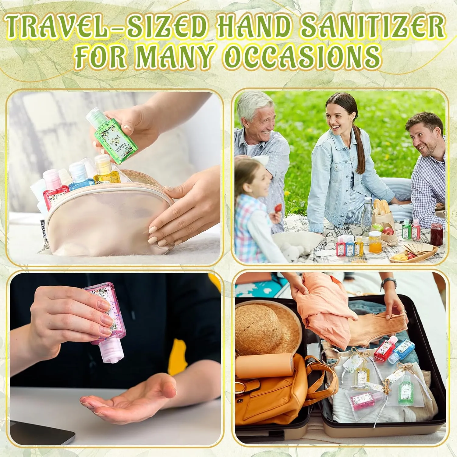 Frienda 72 Pieces Baby Shower Hand Sanitizer Gifts Wedding Travel Size Hand Sanitizer Baby Shower Gender Reveal Party Favors for Guests Bridal Wedding Thank You Gifts for Teacher Nurse Coworker Party