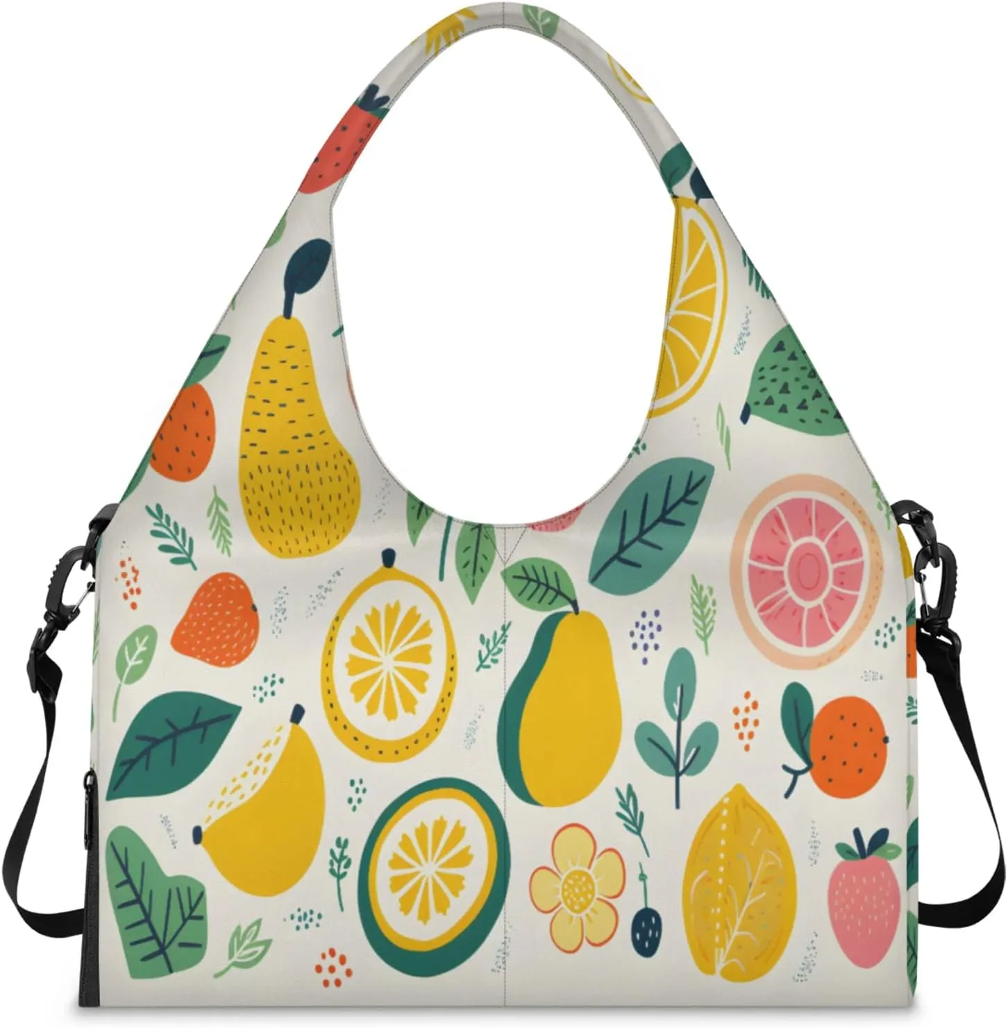 Fruit Garden Abundance Waterproof Gym Bag for Men Women, Sports Duffel Bag with Shoe Compartment Yoga Mat Holder, Portable Large Travel Bag for Fitness, Camping, Weekend Trips