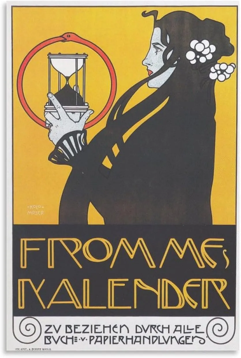 FUCMI Kolo Moser Fromme’s Calendar Canvas Posters Wall Art Bedroom Office Room Decor Gift 20x30inch(50x75cm)