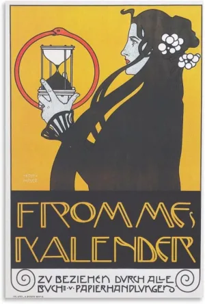 FUCMI Kolo Moser Fromme’s Calendar Canvas Posters Wall Art Bedroom Office Room Decor Gift 20x30inch(50x75cm)
