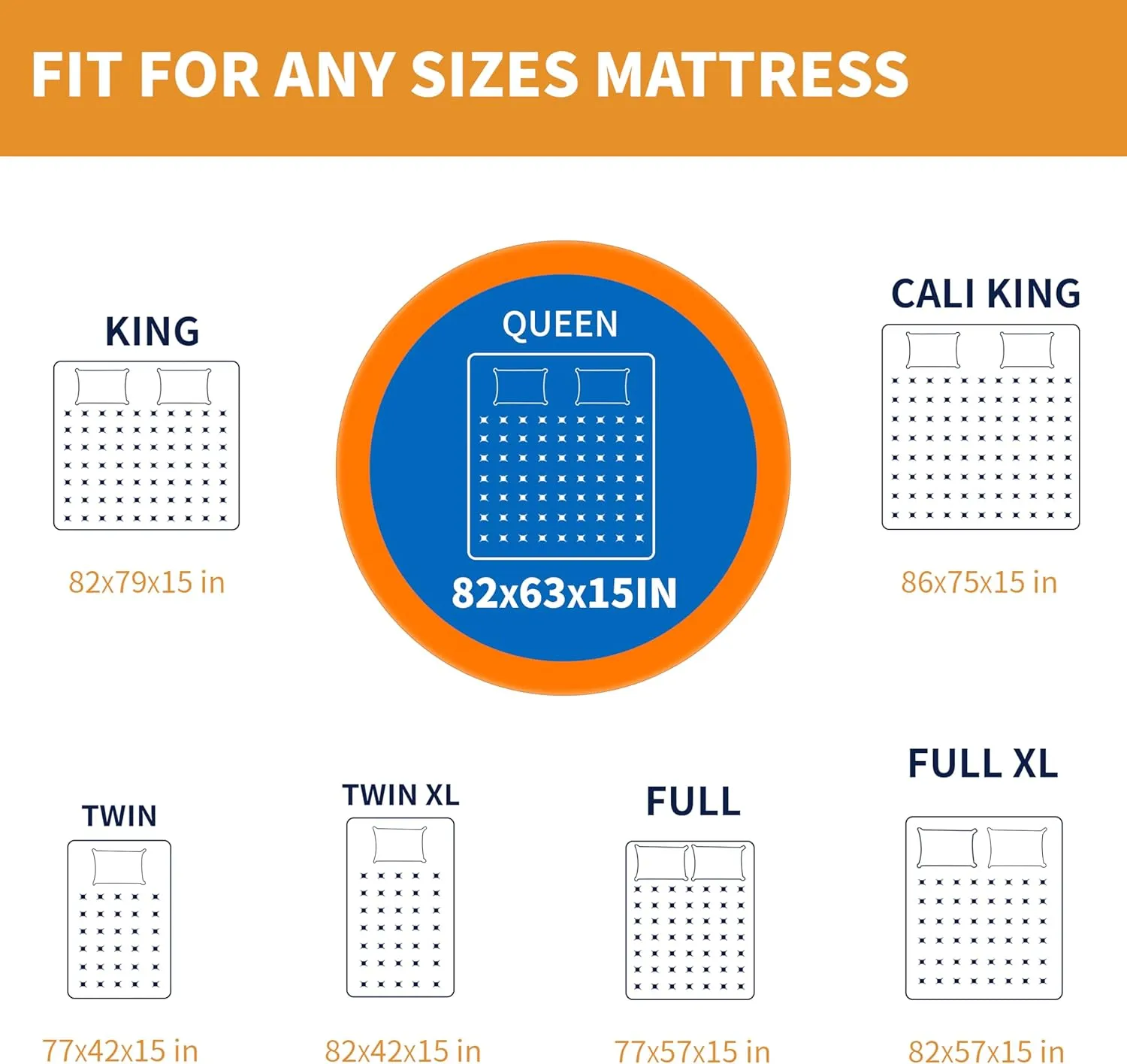 Full Mattress Bag for Moving and Storage, Reusable Heavy Duty Tarp Waterproof Full Size Bed Mattress Cover, Zippered Mattress Protector with 8 Strong Carrying Handles, 77’’ L x 57’’ W x 15’’ D