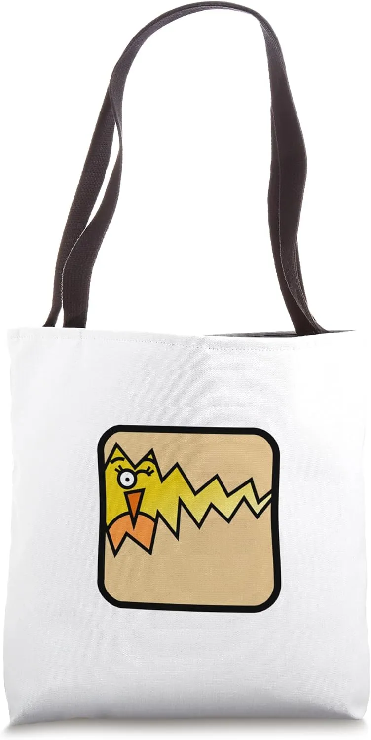 Funny Minimal Easter Hatchling Cartoon Tote Bag