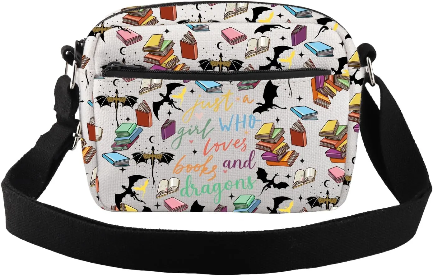 FW Inspired Crossbody Bag Books and Dragons Lover Gift Dragon Rider Fans Small Crossbody Purse Bookish Merchandise