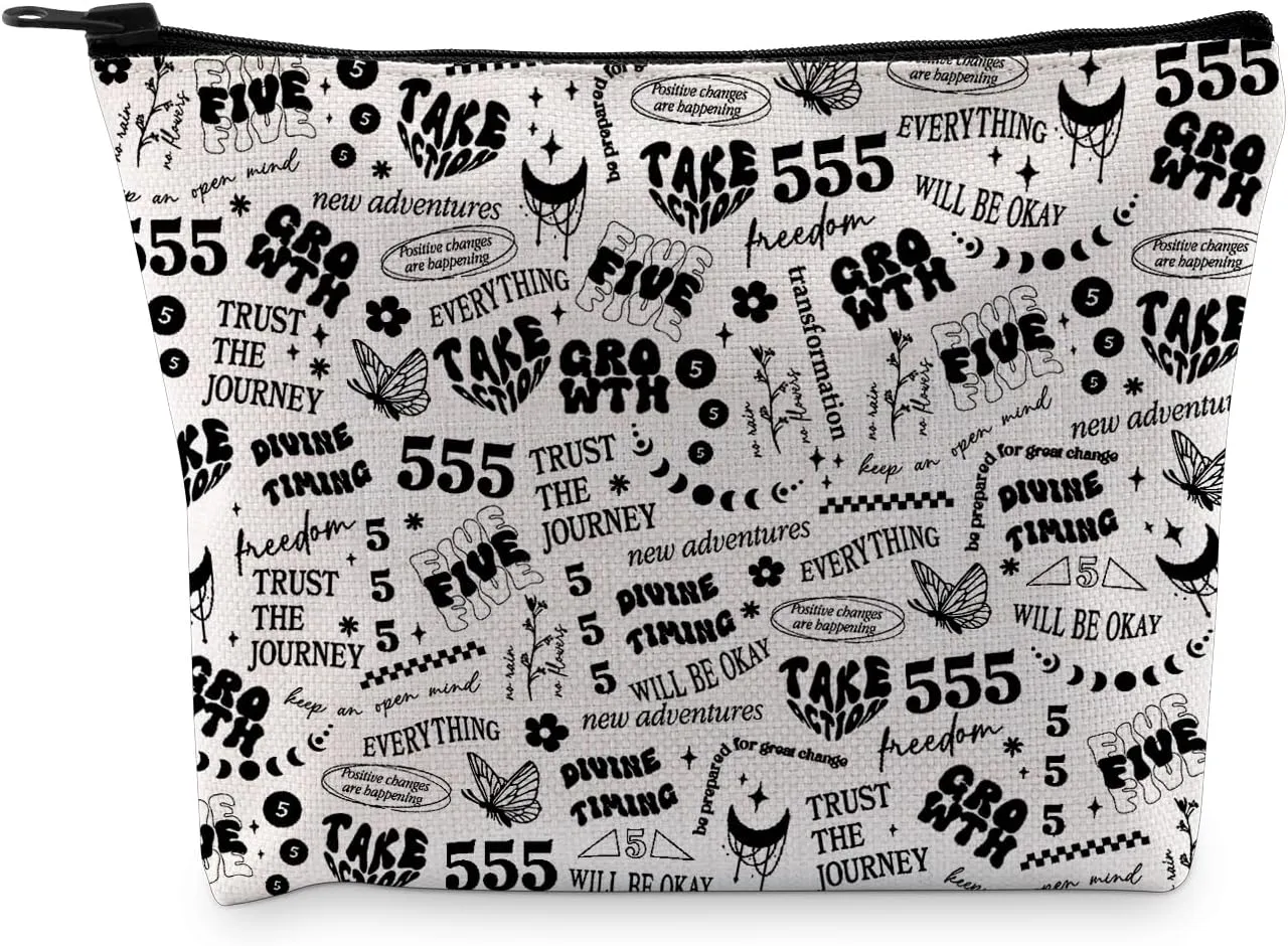 G2TUP Angel Numb Manifest Gift 5 * 5 Makeup Bag Spiritual Cosmetic Bag Lucky Numb Gift Number Meaning Gift (5 * 5 MB)