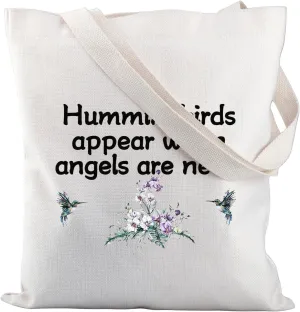 G2TUP Hummingbird Lover Cosmetic Bag Memorial Gift Sympathy Organizer Pouch Hummingbirds Appear When Angels Are Near (tote bag)