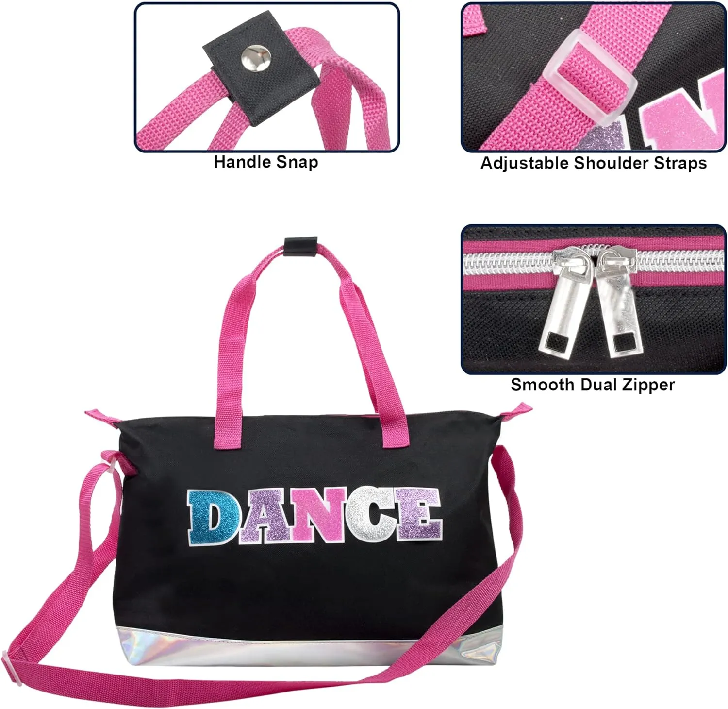 Garment Dance Shoulder Bags for Girls, Teen Dancers, Costumes, Boys | Holographic Glitter Dance Bag for Kids
