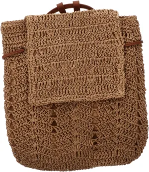 Gatuida 1Pc Fashionable Weave Backpack for Women Versatile Shoulder Bag for Beach Parties Shopping Unique Design with Drawstring Closure Moderate for Essentials Cute Straw