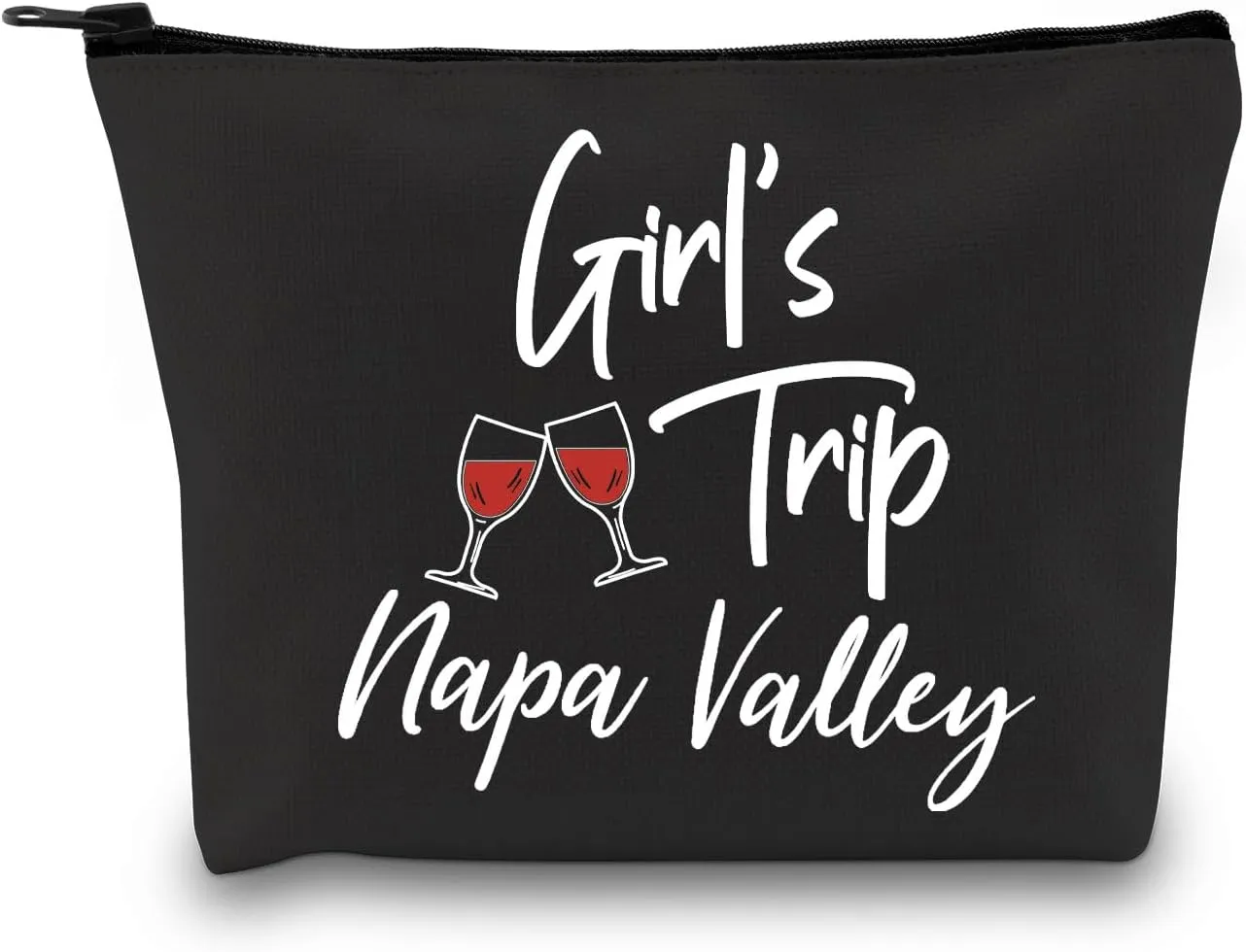 GJTIM Napa Valley Travel Gift California Funny City Trip Gift Girls Trip Gift Napa Valley Makeup Travel Bag for Californian Women (Napa Valley Black)