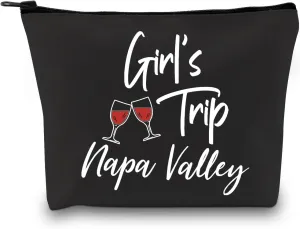 GJTIM Napa Valley Travel Gift California Funny City Trip Gift Girls Trip Gift Napa Valley Makeup Travel Bag for Californian Women (Napa Valley Black)