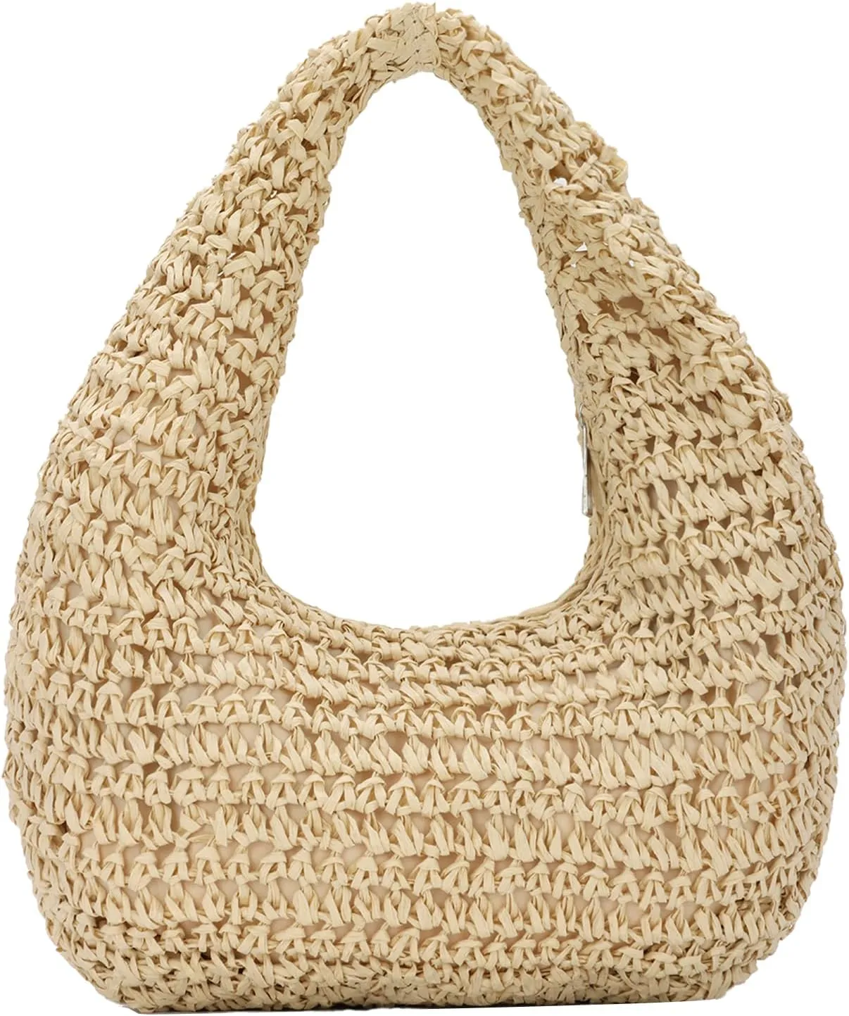 GOKTOW Crescent Straw Handbag for Women,Summer Raffia Beach Purse Tote Hobo Bag 2025