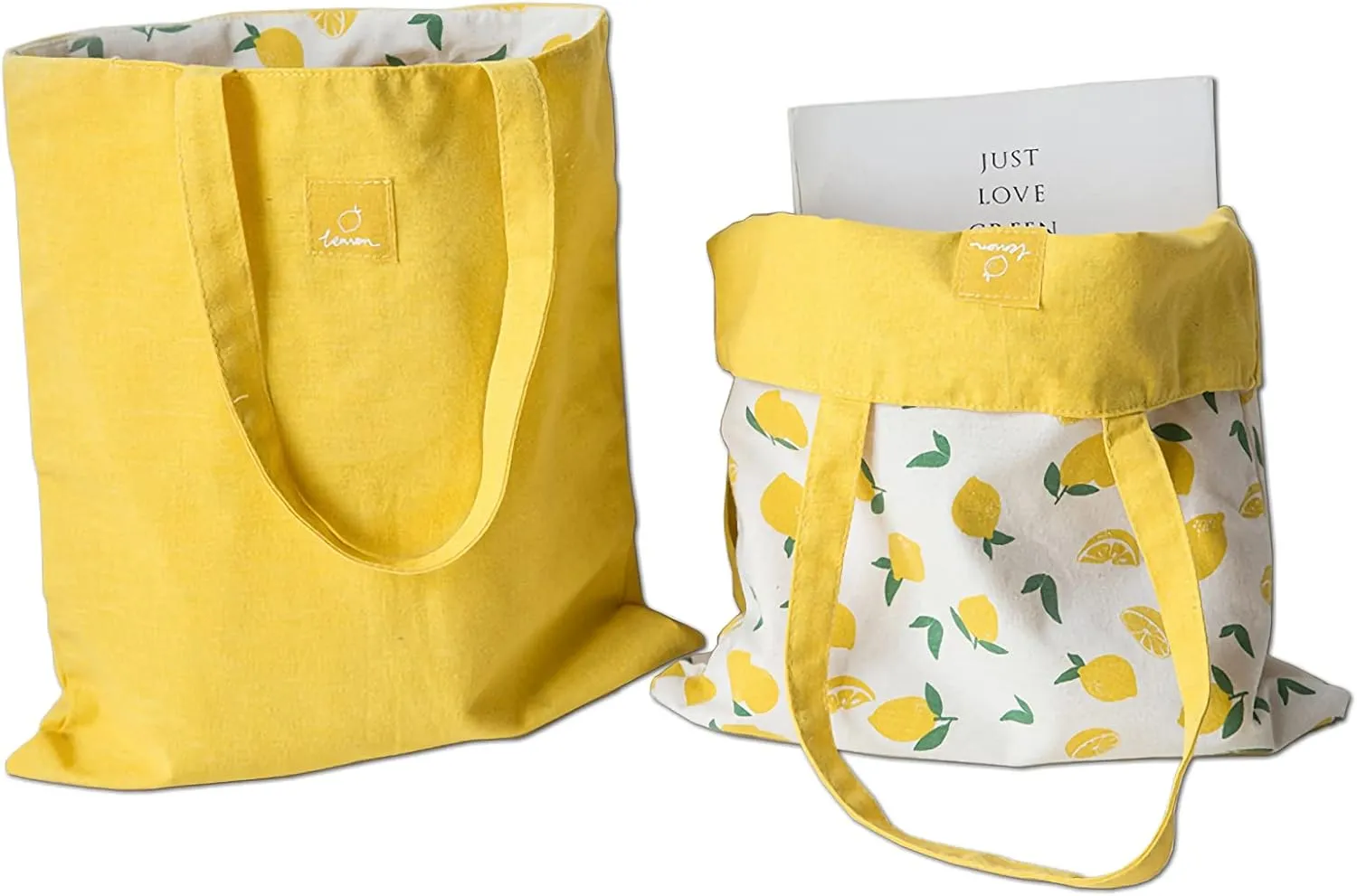 GOLD XIONG PADISHAH Double-Sided Canvas Tote Bag, Reusable Shopping Bag, Shoulder Bag With Fruit Pattern